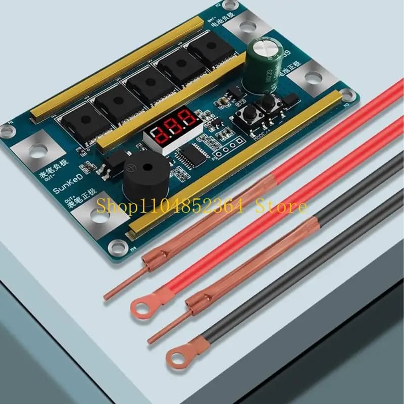 Scheda Controllo per Saldatrice a Punti Digitale 12V, Potenza Regolabile 99 Livelli, Tensioni in Reale, Strumento Protezione per Saldatura Batterie Litio