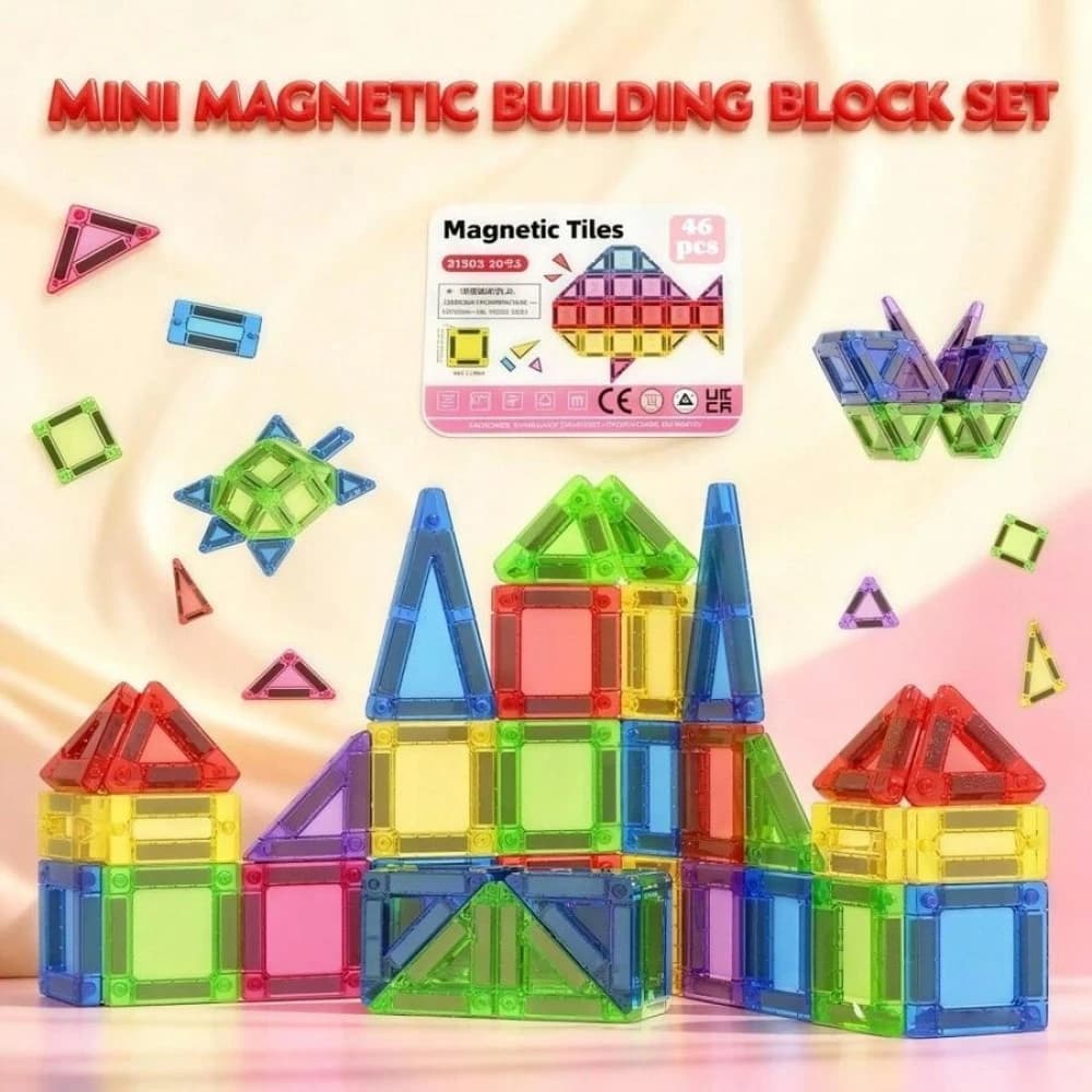 Mattoncini magnetici per bambini dai 3 anni in su, mini blocchi magnetici da costruzione, set da viaggio con scatola in metallo, giocattoli regalo per bambini e bambine