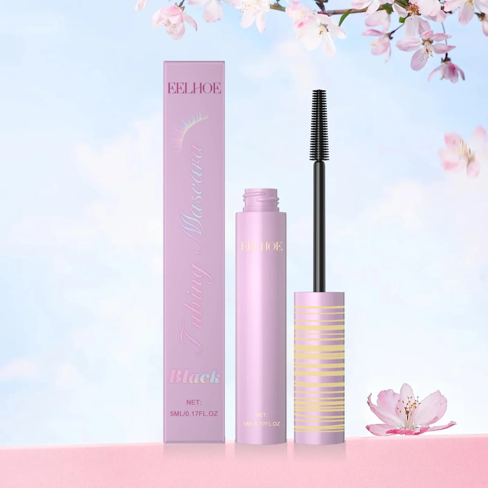Black Brown Mascara stretches natural curling silk fiber quick drying opaque waterproof eyelashes makeup mascara comestics