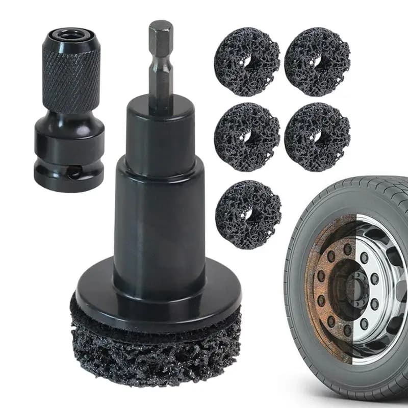 Smerigliatrice per mozzo ruota per auto Strumento per la rimozione della ruggine Spazzola per mozzo ruota automatica Kit di pulizia per molatura freno Strumento per lucidatura per rimozione ruggine