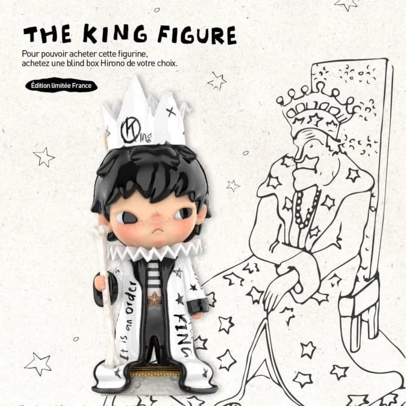 POPMART Serie Hirono THE KING Figura Francia Esclusiva scatola cieca Giocattoli Scatola misteriosa Guess Bag Doll Collezione di figure anime carine