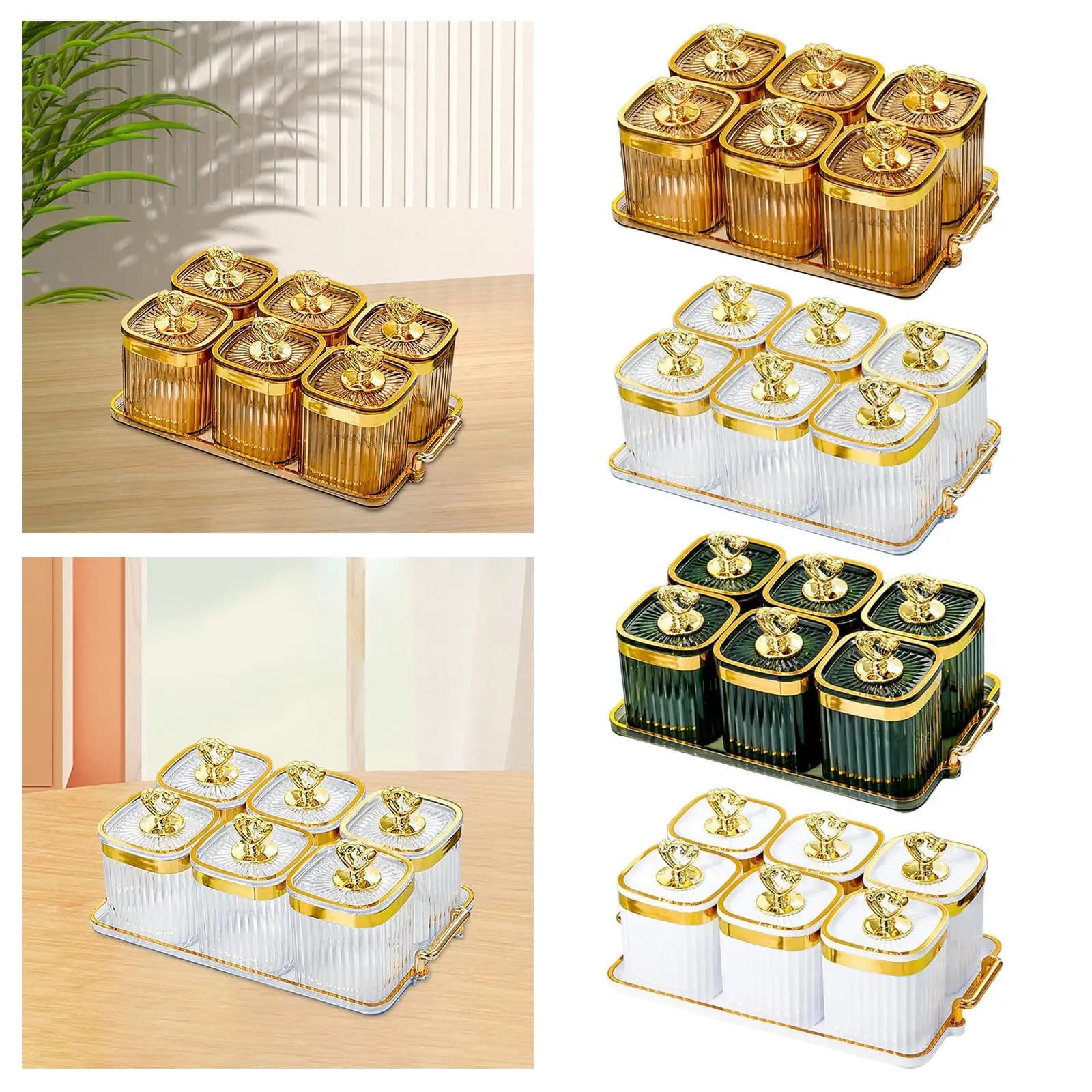 Appetizer Serving Tray Stand Multi Grid Dried Fruit Plate Organizer for Office Home Restaurant Snack Storage