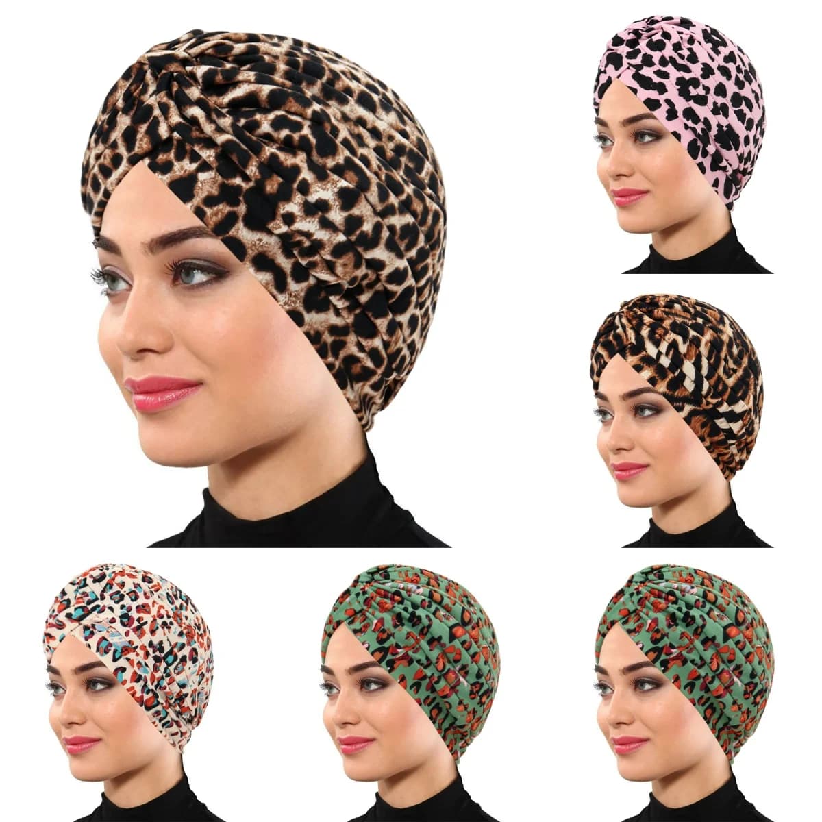 New Trendy Print Donna Hijab Stretch Turbante Cappello Sciarpa Beanie Caps Headwrap per Cancro Chemioterapia Accessori per la perdita dei capelli