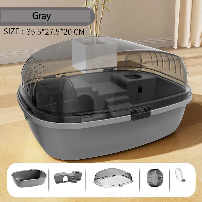 Double Layer Portable Hamster Cage Multi-Function Large Space Animal Carrier Breathable Villa for Small Pets