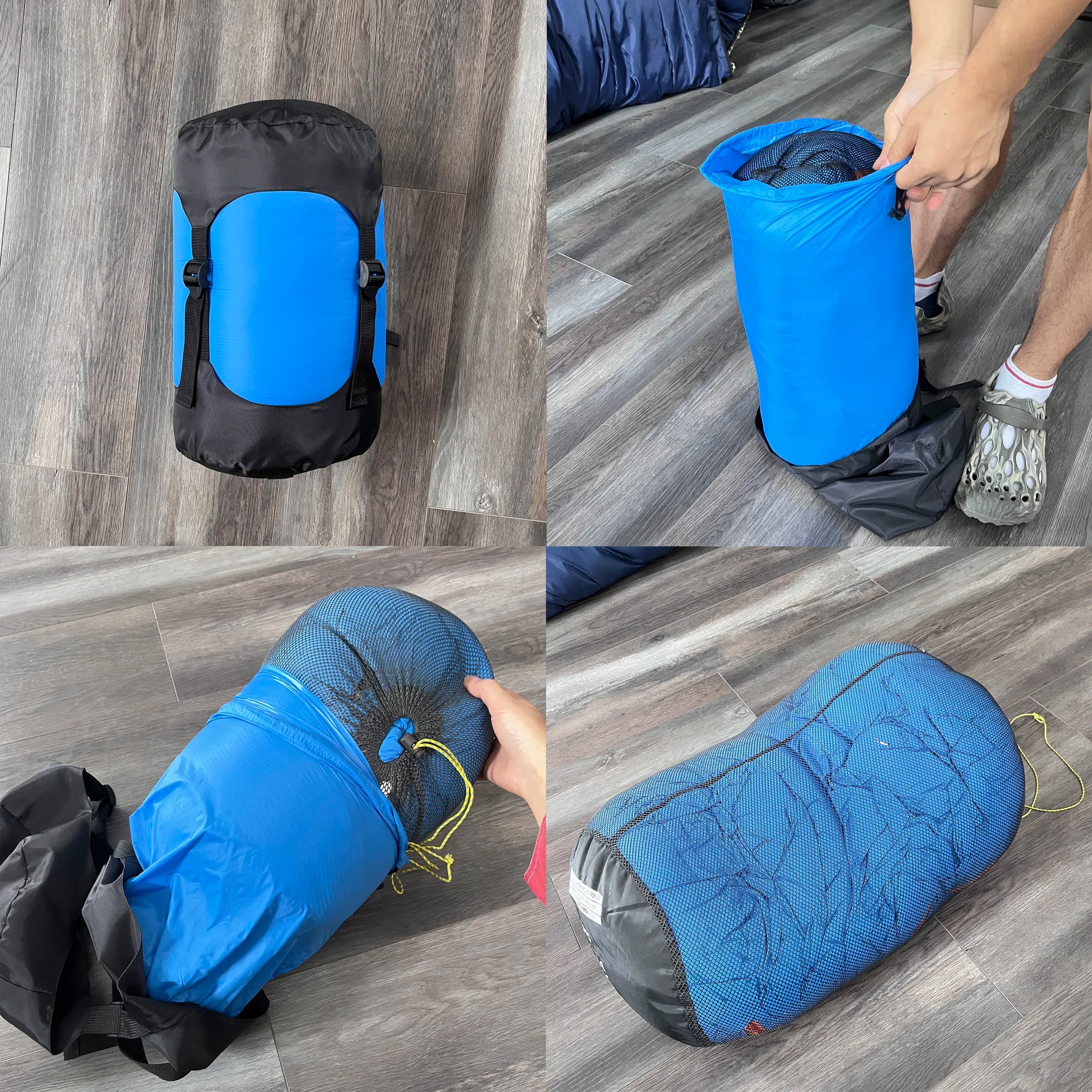 -400T Nylon 90% Goose down Fur-bags Camping Hiking Backpack Sleeping bag for mummies for adults