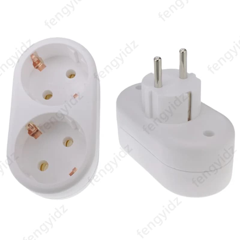 fengyidz EU Conversion Plug 1 To 2 Way Socket Adapter European Standard Plug Conversion 250V Power Socket Plug Travel Adapter