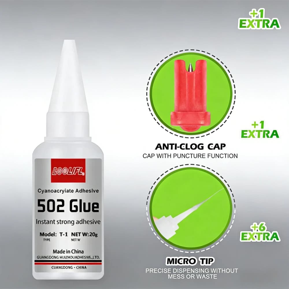 LOOLIFL 1-5 pz 502 Super Colla Istantanea Ad Asciugatura Rapida Cianoacrilato Adesivo Pelle Gomma Legno Metallo Forte Legame Colla Liquida Strumento