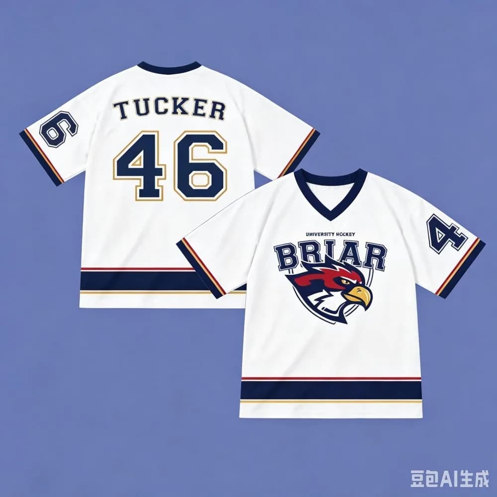 Off Campus Briar University Jersey Graham 44 22 DI LAURENTIS 66 Tucker46 T-shirt V-neck Short Sleeve Men Women Tees 3D Print Top