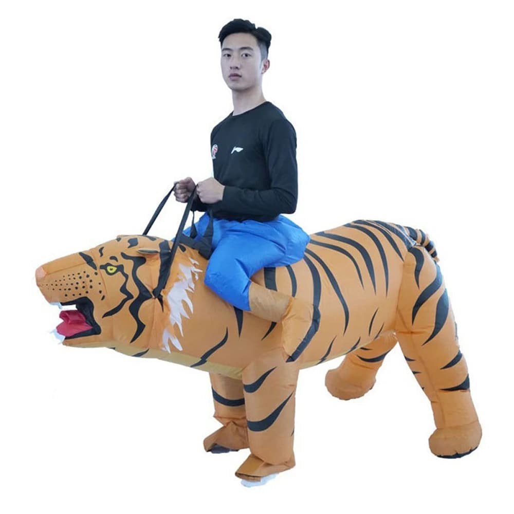 Costume Gonfiabile da Tigre per Halloween, Performance sul Palco, Pupazzo Cavalcabile, Costume da Mascotte per Parchi Divertimento