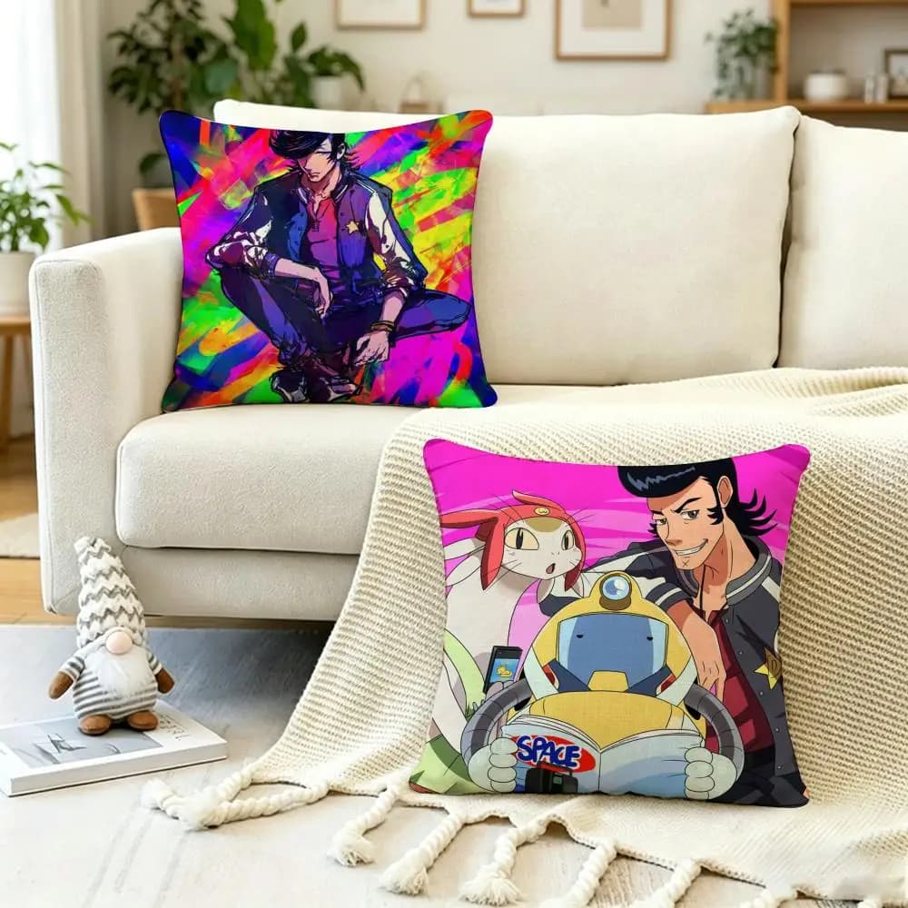 Fodera per cuscino Anime Poster S-Space D-Dandy, antipolvere, con cerniera invisibile, in morbido peluche, per divano