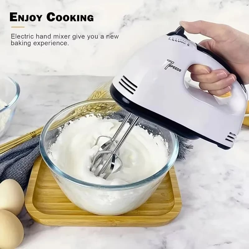 220V Handheld Electric Egg Beater 7 Speed Automatic Mixer For Cake Bread Baking Dough Cream Blender Kitchen Tool