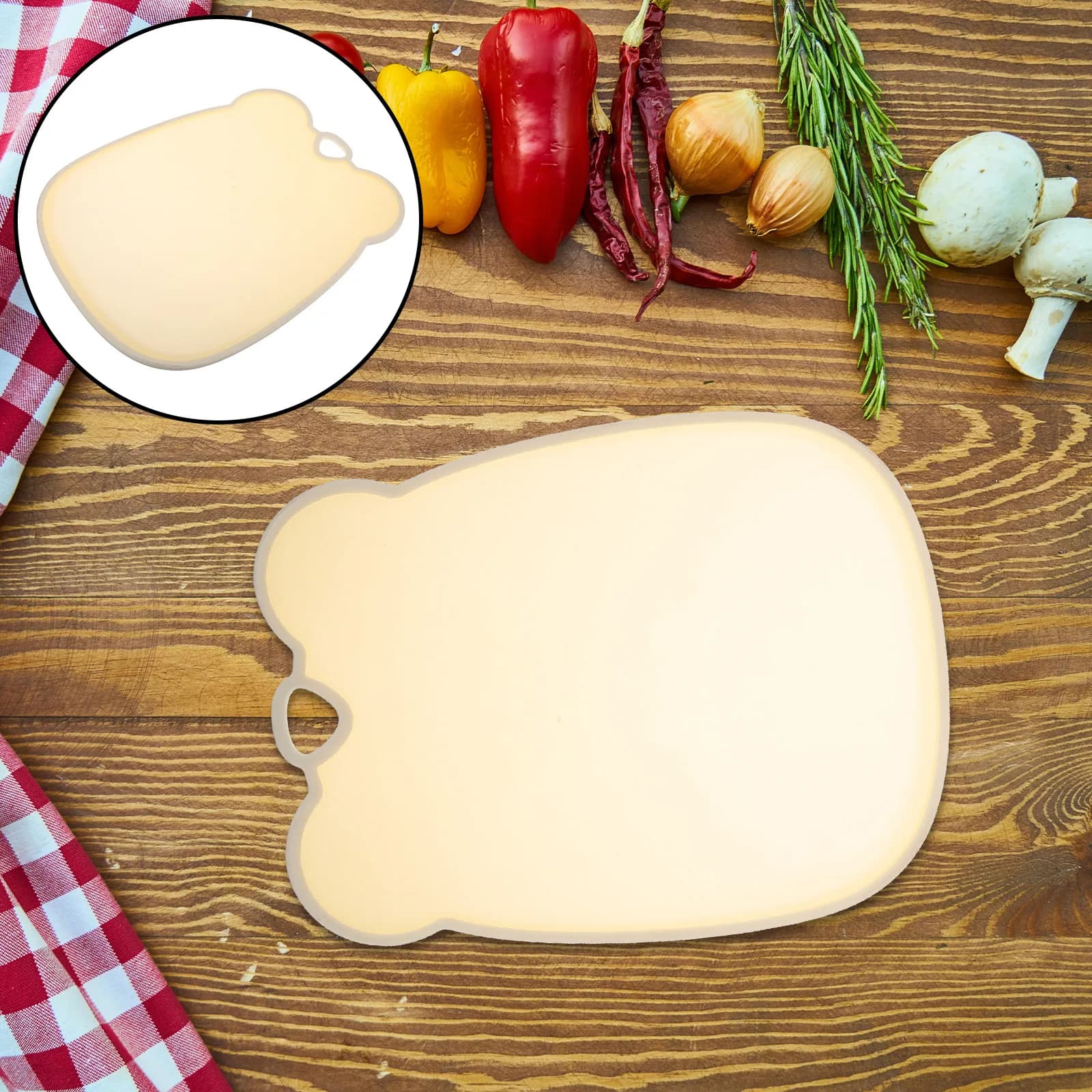 Small Plastic Cutting Board for Kitchen Food Prep Cute Cartoon Design Nonslip Compact Chopping Board for Fruits Vegetables