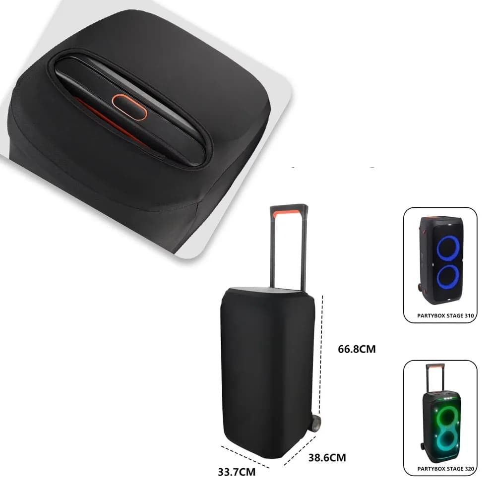 Copertura antipolvere audio per JBL Partybox 310/320 Copertura protettiva per altoparlante compatibile Bluetooth esterna nera