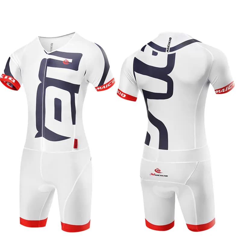 2024 Men's Triathlon Professional Clothing Short Sleeved Cycling Dress Set Men's Cycling Suit Kit Cycling Pad Gel