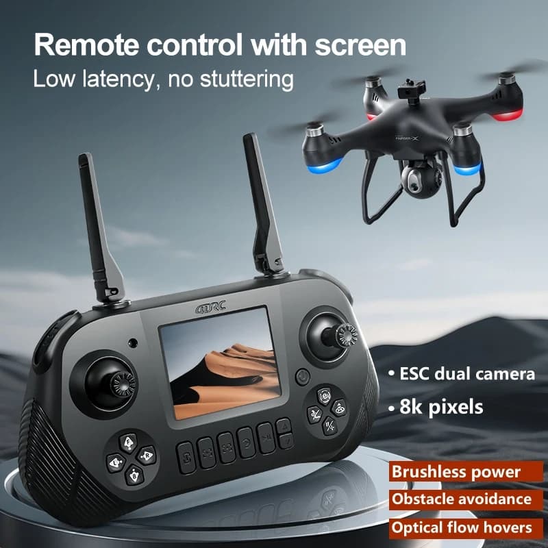 Drone RC 8K con Telecamera Brushless, Controllo Remoto tramite APP, Quadricottero 2.4G con Flusso Ottico, Hover, Evitamento Ostacoli, Rotazione 3D, WIFI FPV