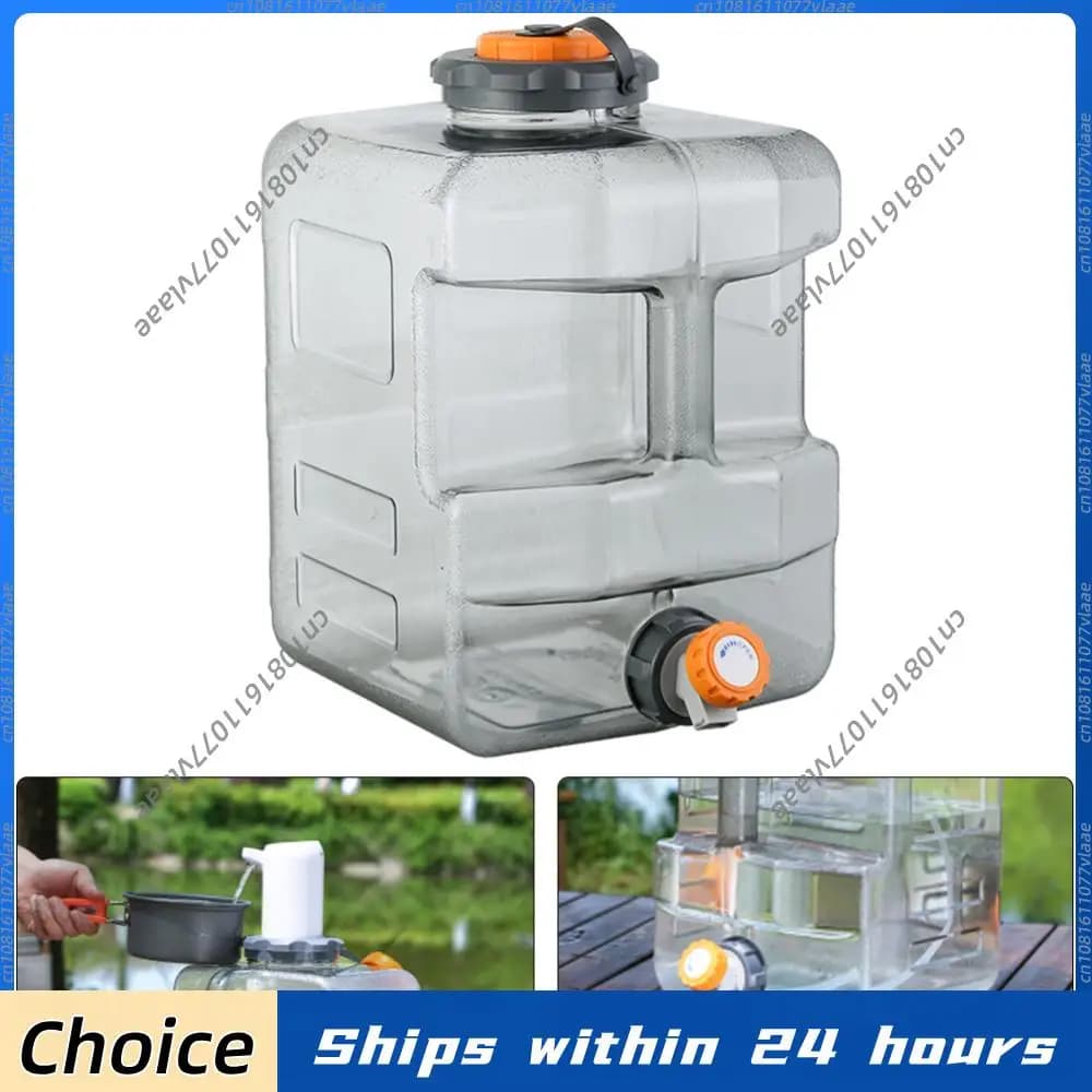 Contenitore per Acqua in PC di Grado Alimentare 8L 12L 15L con Rubinetto per Campeggio, Auto, Escursionismo, Serbatoio Portatile per Acqua Potabile