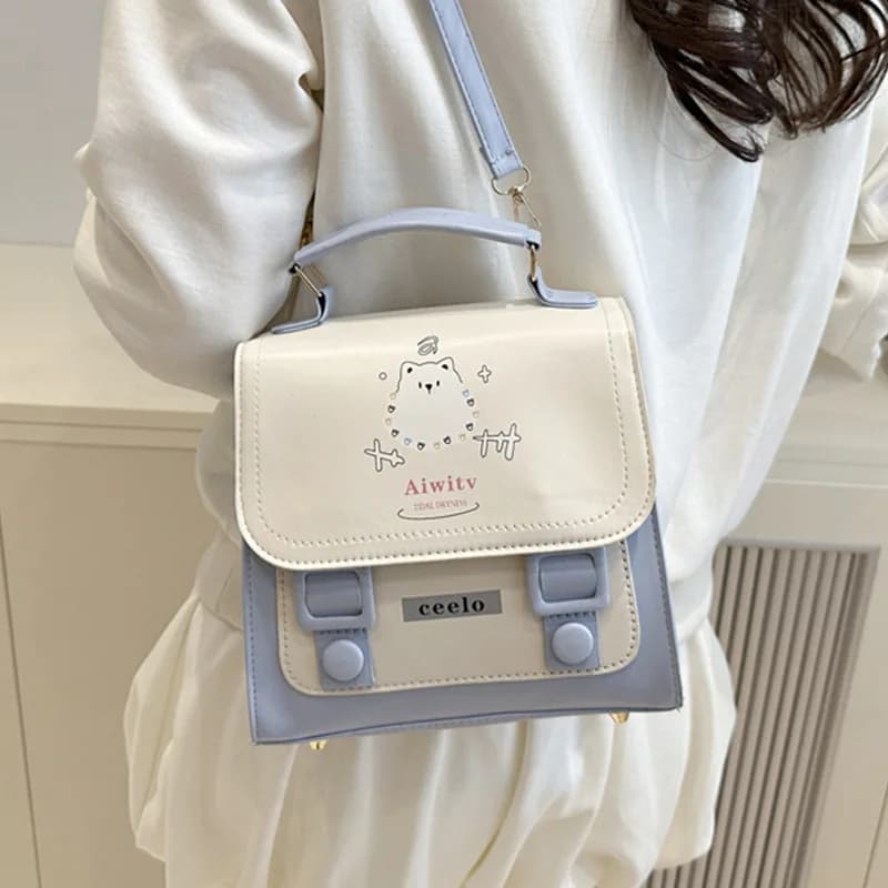 Borsa da donna, zaino carino e semplice, borsa quotidiana versatile, borsa uniforme alla moda e alla moda, borsa postino casual