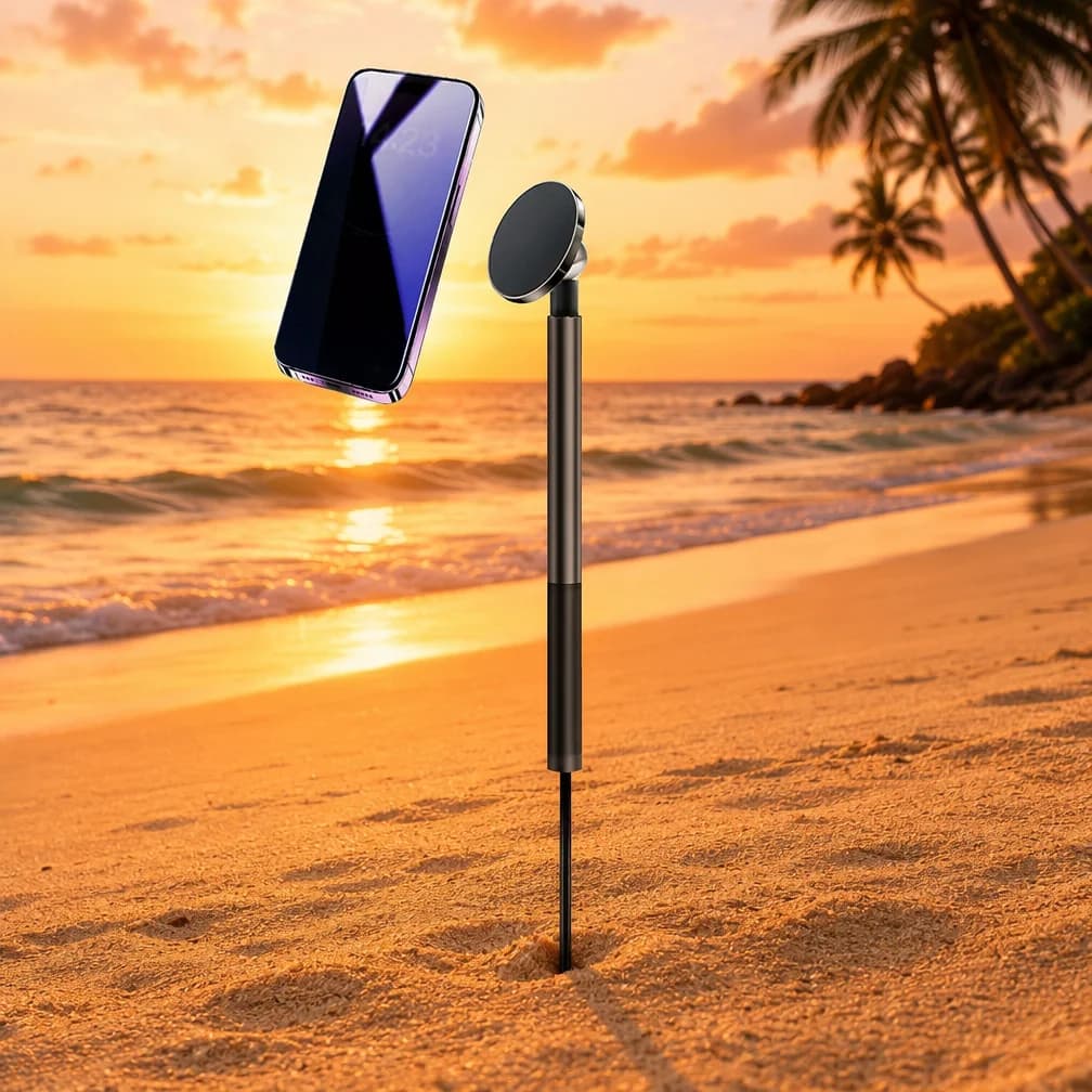 Golf Ball Head Mobile Phone Magnetic Stand Outdoor Swing Fishing Insertion Photography Height Adjustable Magnetic Selfie Stick