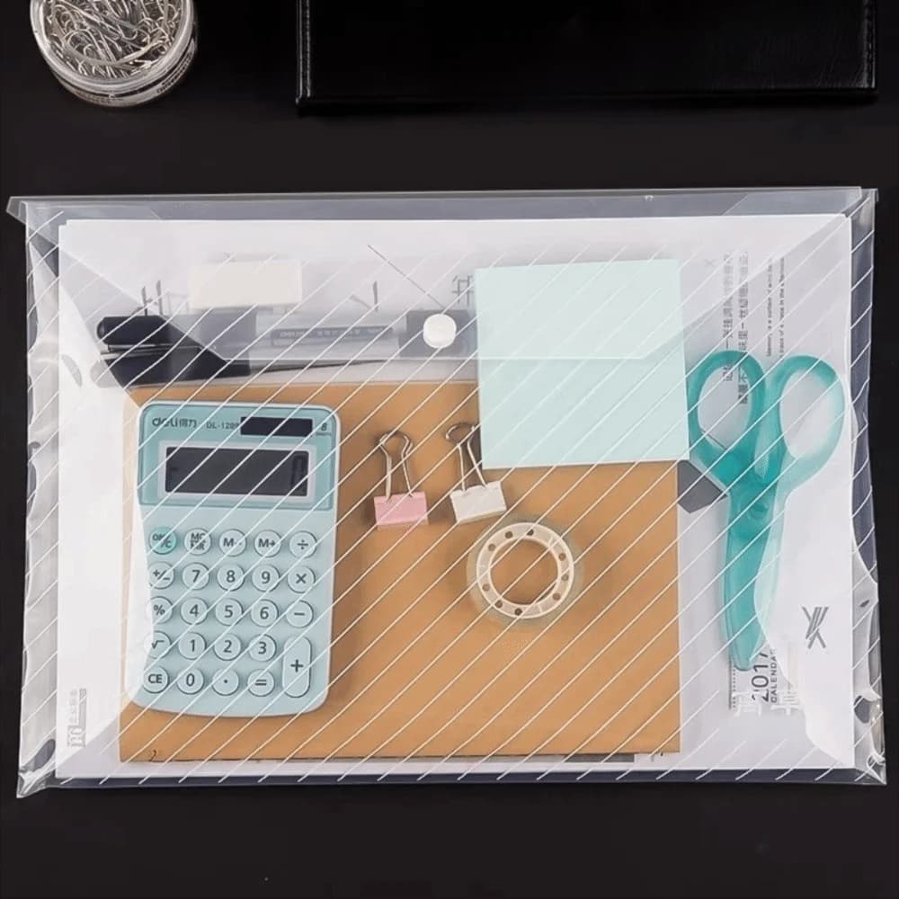 20 pcs PP Material A4 File Folders Clear Plastic Multi Color Paper Organizer Waterproof Large Capacity Exam Paper Storage Bag