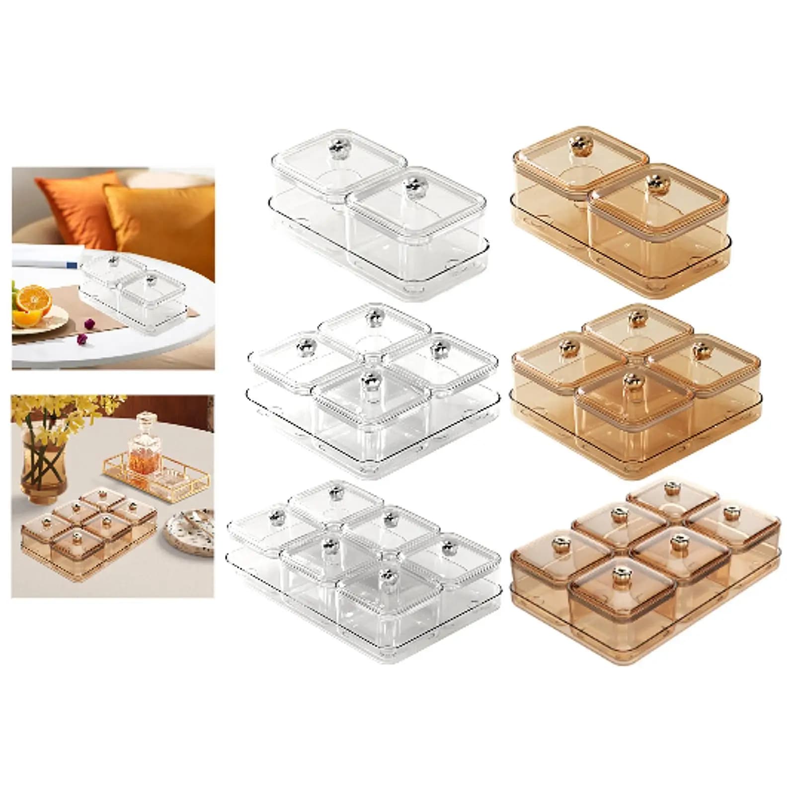 Piatto per Servire Frutta Secca, Vassoio per Antipasti, Piatto per Caramelle e Noci con Coperchio per Feste, Soggiorno, Biscotti e Frutta