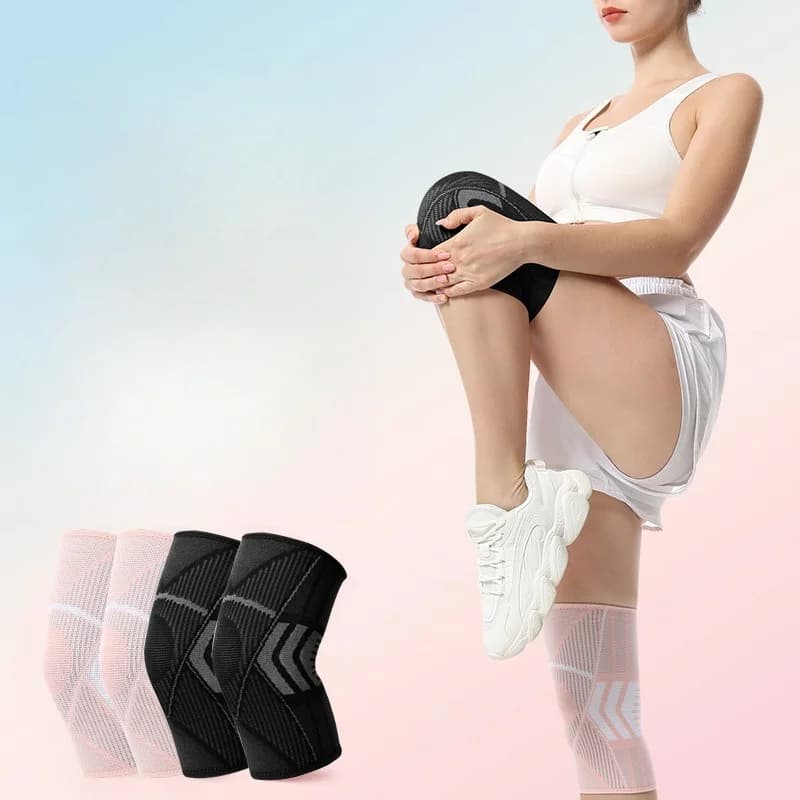 Knee Pads Breathable Sports Protection Belt Spring Support Silicone Non-slip Running Cycling Mountaineering Knee Pads for Work