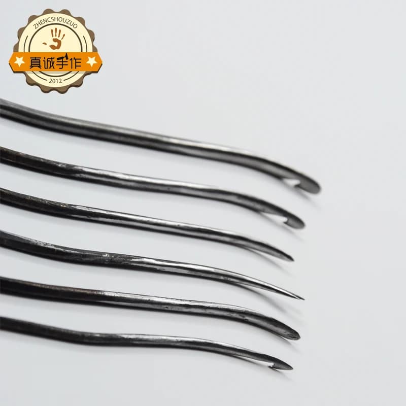4pcs Knife Cutter Punch Edger Professional Leather Craft Shoemaker Cobbler Stitching Sewing Thread Hook Awl Needles Tool Set