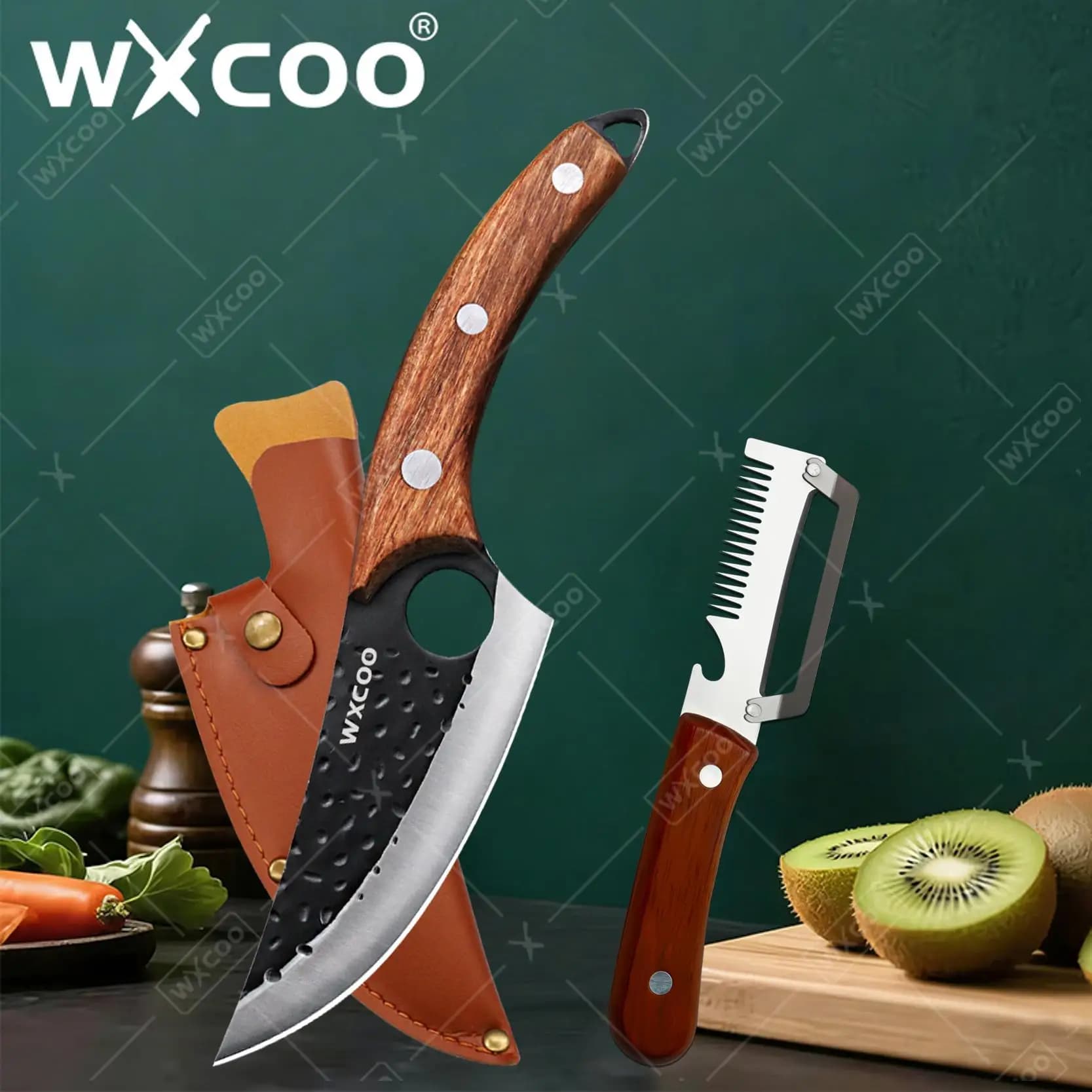 WXCOO Bones Knife Kitchen Hand-Forged Meat Cutting Knife Peeler Slaughter Professional Cooking Knife Meat Selling Knife Chef