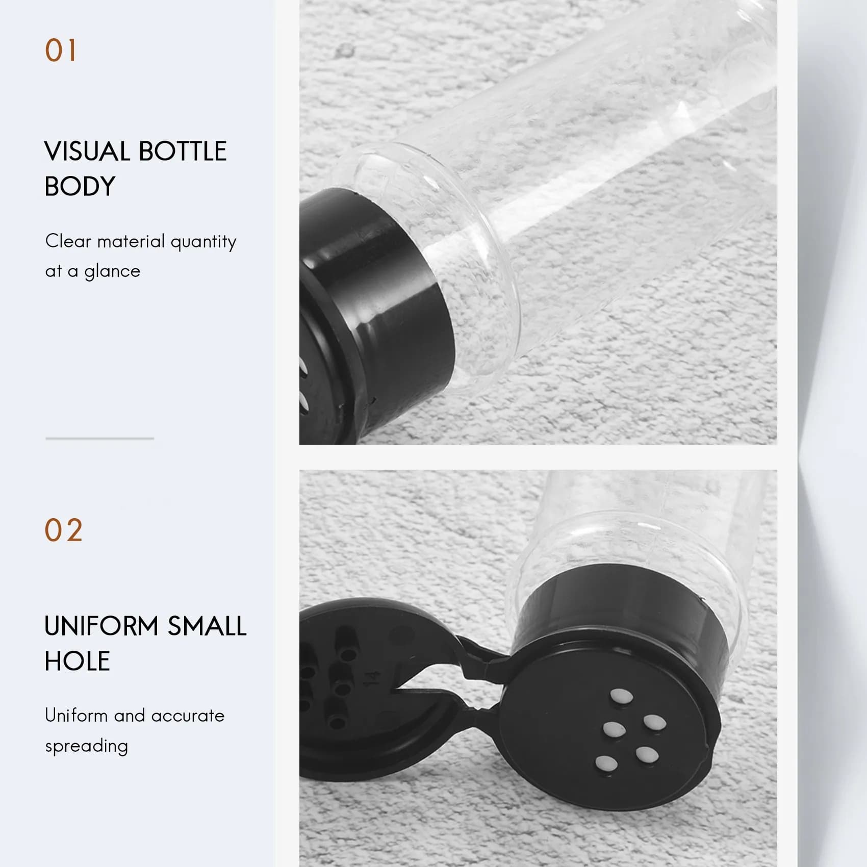 20Pcs/Set 100Ml Spice Salt Pepper Shakers Black Seasoning Jar Can Pepper Bottle Barbecue Condiment Kitchen Gadget Tool Top-Rated