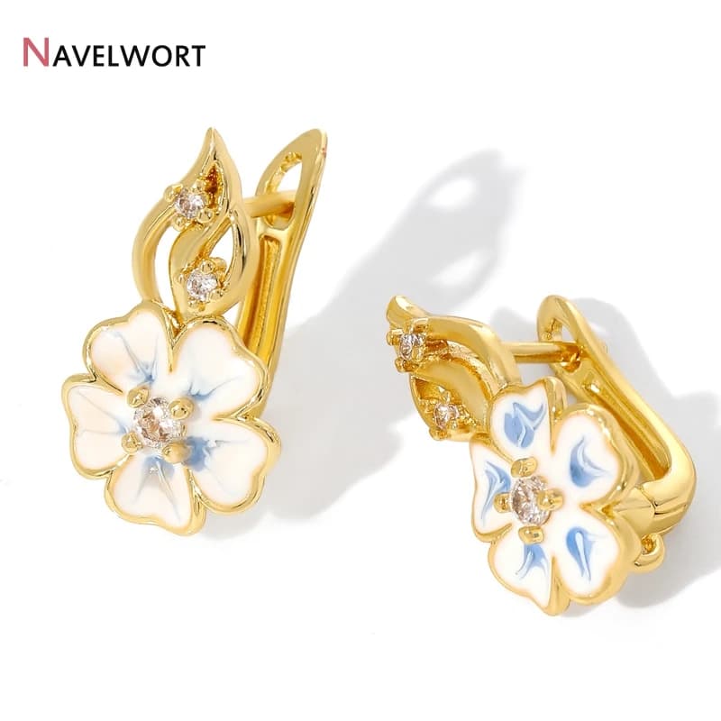 18K Gold Plated Brass With Zircon Earwires, Brass Metal Earring Hook Basic Fasteners,Earring Fixtures,Jewelry Making Accessories