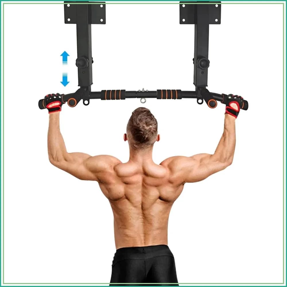 Wall Mounted Pull Up Bar and Dip Station, Heavy Duty Pull-up Chin Up Bar for Home Gym, Supports 440 Lbs