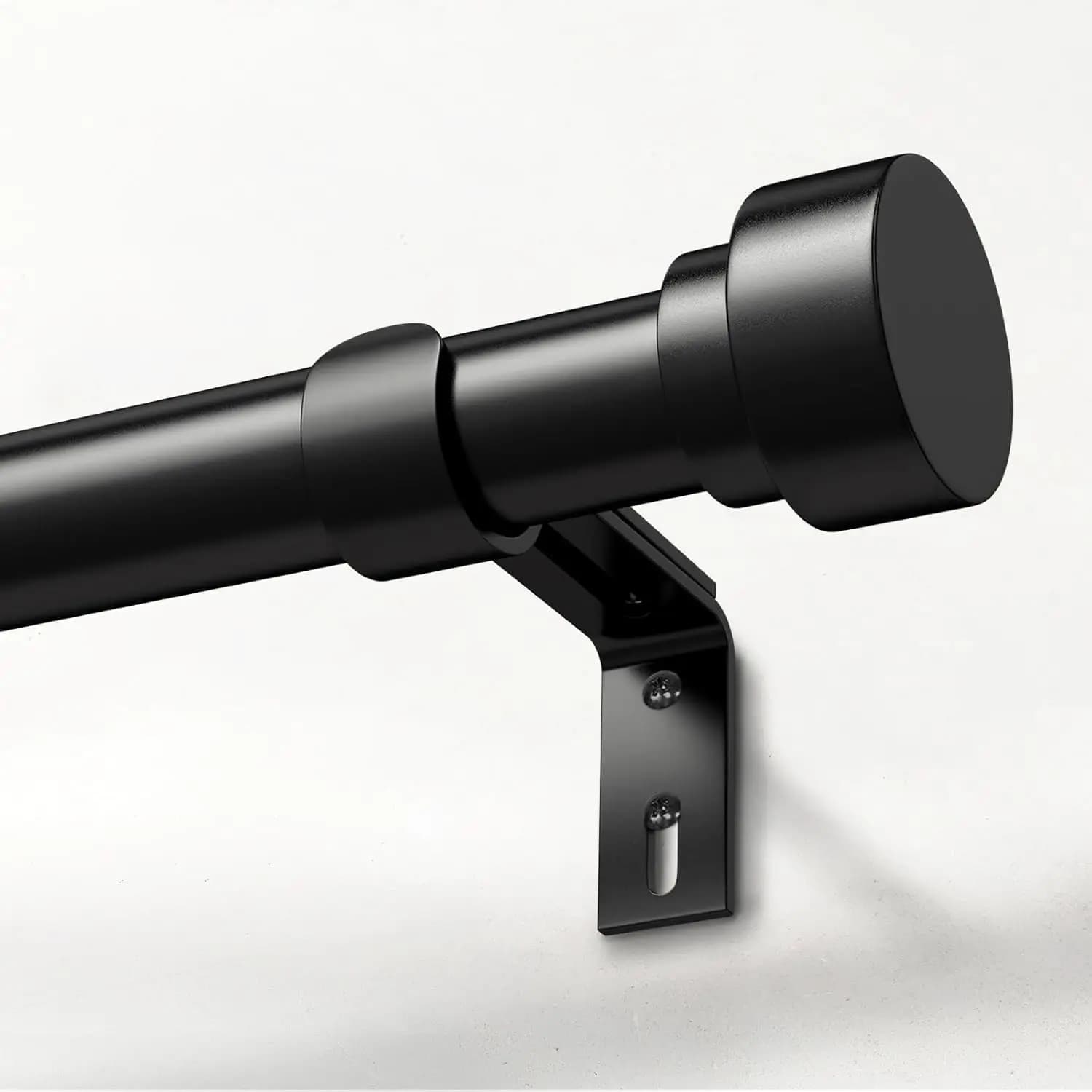 Aste per Tende Resistenti 66-120 Pollici, Asta per Tende Nera Regolabile da 1 Pollice con Installazione Facile, Design Moderno, Aste Lunghe per Tende con Terminali in Metallo