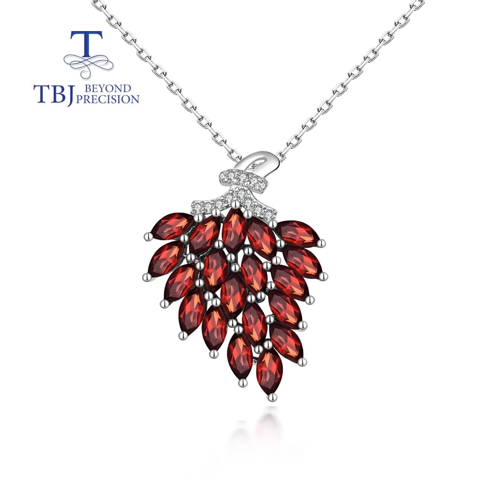1Pc Light luxury natural red garnet necklace with pendant fashion woman 925 sterling silver fine jewelry party anniversary gift