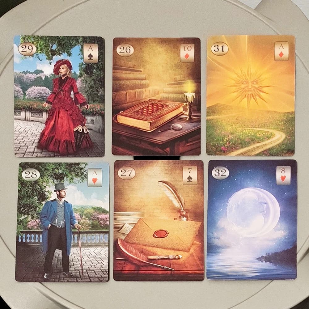 Mazzo di Carte Oracolo Thelema Lenormand, Cartoncino a Doppia Stampa 9*6cm, 36 Carte Esoteriche per Divinazione e Guida Quotidiana