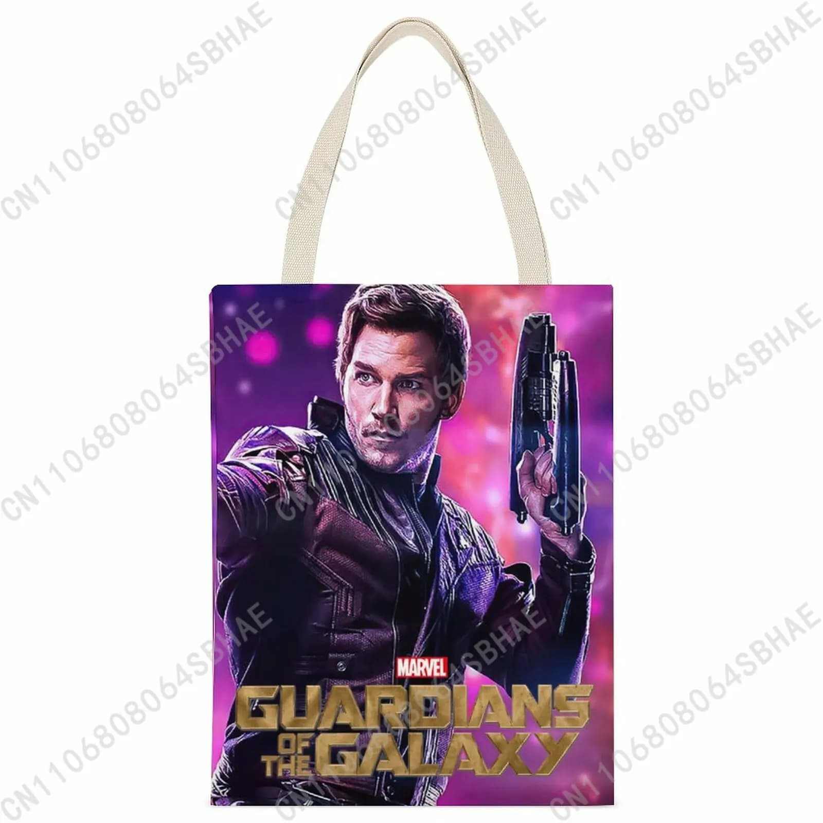 Borsa tote in tela Marvel Star Lord, borse per la spesa, borsa a tracolla riutilizzabile per uomo e donna, stampa personalizzata su entrambi i lati, regalo cosplay
