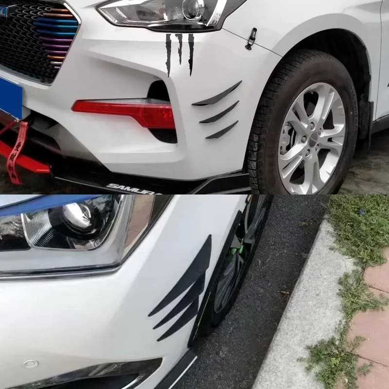 6pcs/set Car Decoration Diffuser Splitter Fin Body Spoiler Canard Valence Chin Car Tuning Canard Universal Front Bumper Lip