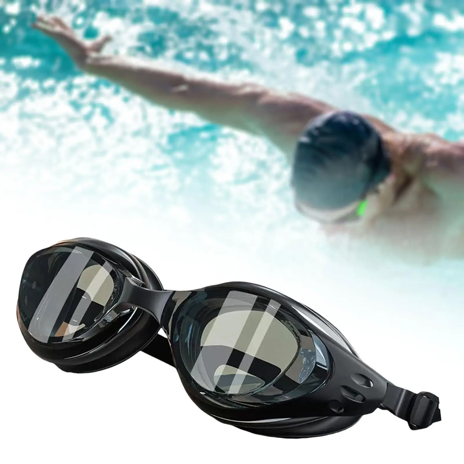 Occhialini da nuoto per adulti senza perdite, eleganti, leggeri, portatili 200 ° Occhiali subacquei Clear Vision per immersioni subacquee e sport acquatici