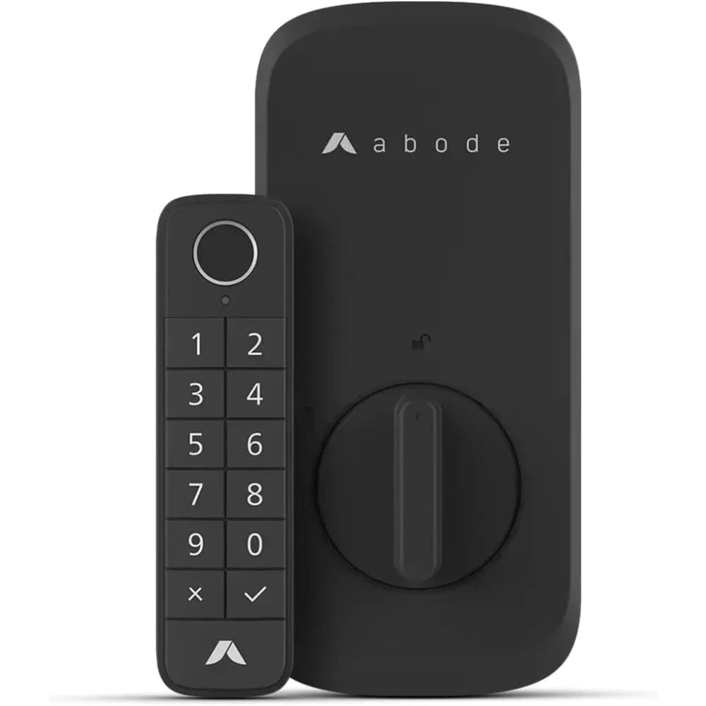 Abode Lock e tastiera: Smart Lock con ingresso senza chiave utilizzando tastiera, impronta digitale o app - WiFi collegato a gestione remota dei codici e
