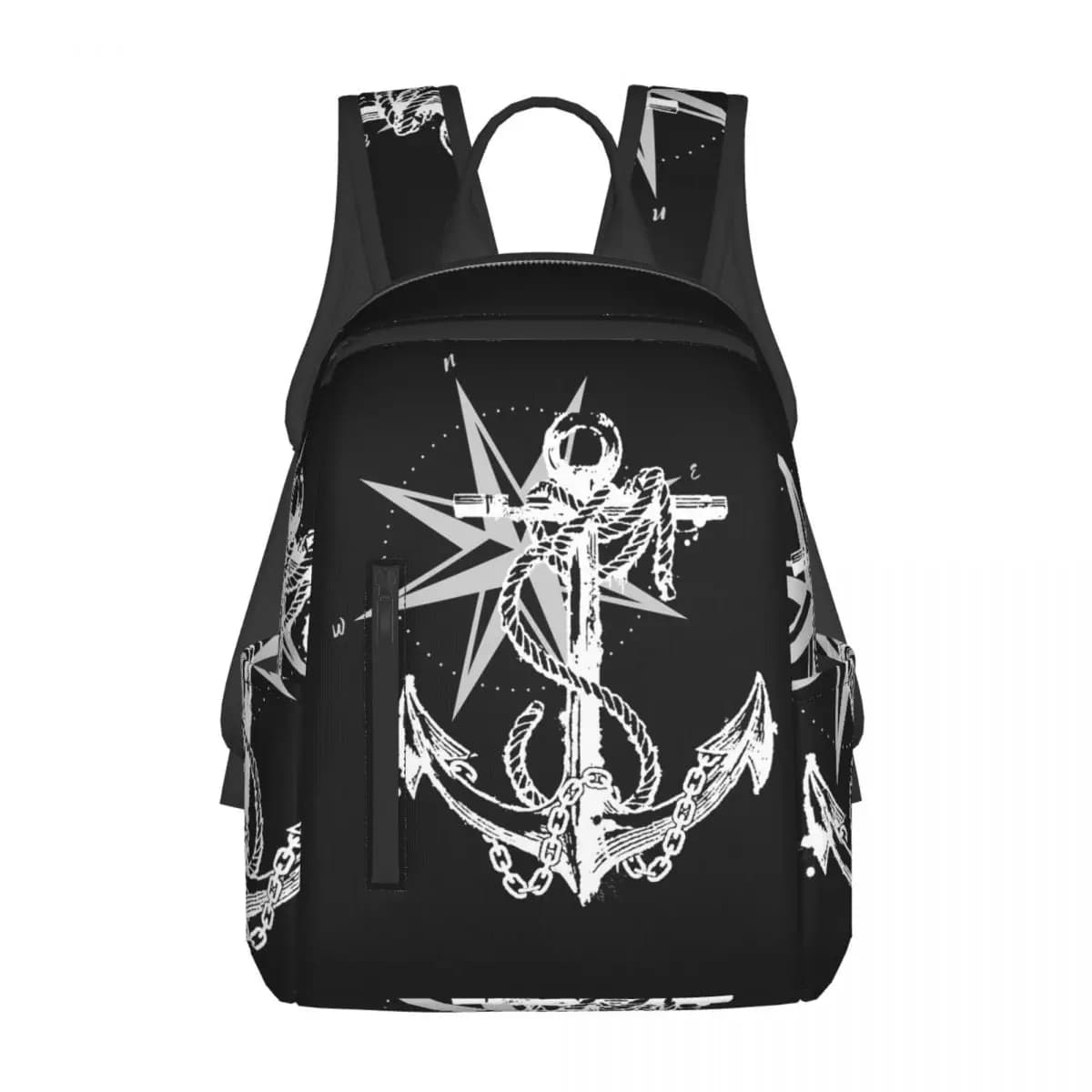 Zaino nautico con bussola e ancora, per barca, borsa da giorno, zaino per bambini, borsa da scuola, borse a tracolla per uomo e donna