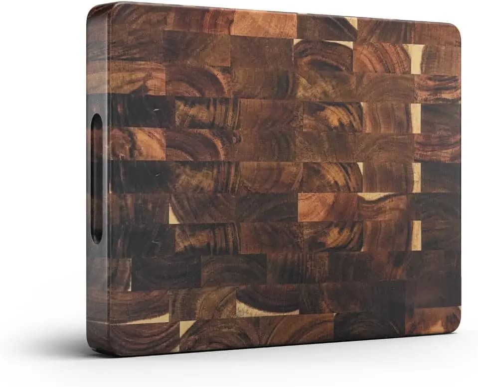 Extra-Large Tagliere in Acacia Wood with Integrated Handles – Lock from Butcher to Final Grana to Chess, Reversible
