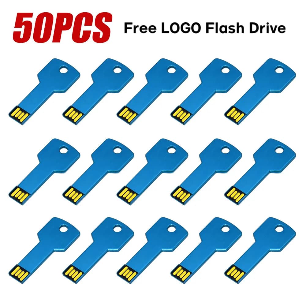 50 Pz/lotto Metallo Chiavetta USB 1GB 2GB 4GB Pendrive 8GB 16GB Chiavetta USB 32GB 64GB 128GB Memory Stick 128MB 256MB LOGO Libero