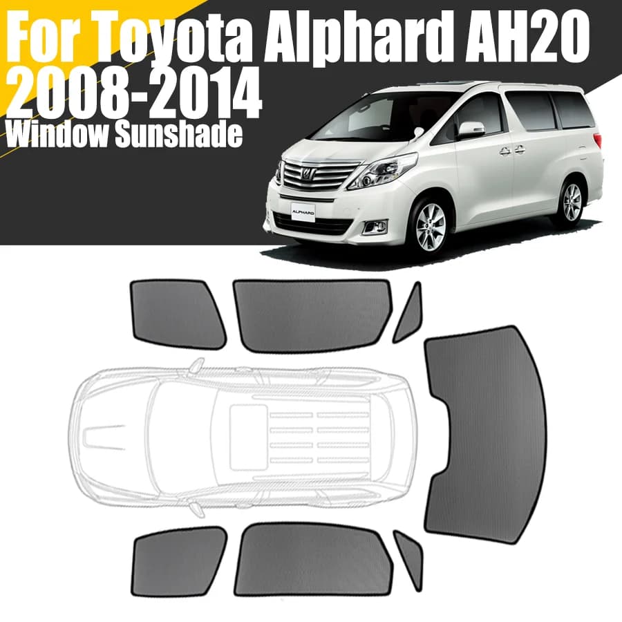 Parasole magnetico personalizzato per finestrino dell'auto per Toyota Alphard AH20 2008 - 2014 parabrezza anteriore in rete per tende 2009 2010 2011 2012 2013