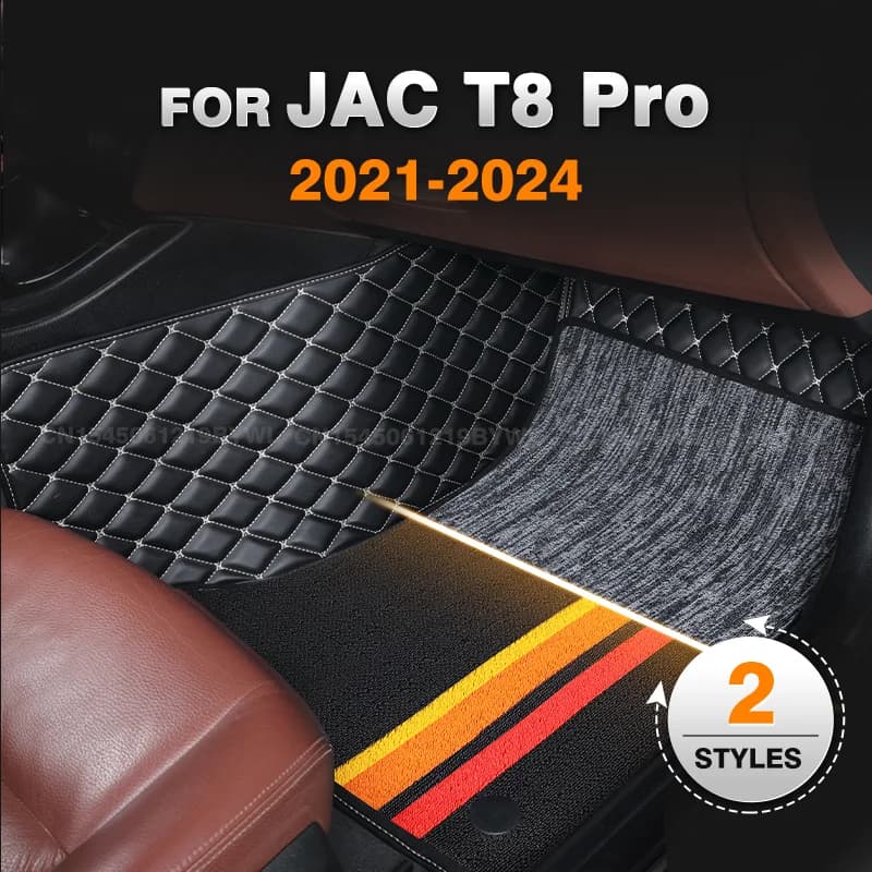 For JAC T8 Pro 2021-2024 23 22 Double Layer Personalized Auto Mats Self Reliefs Car Foot Guard Cover Interior Accessories