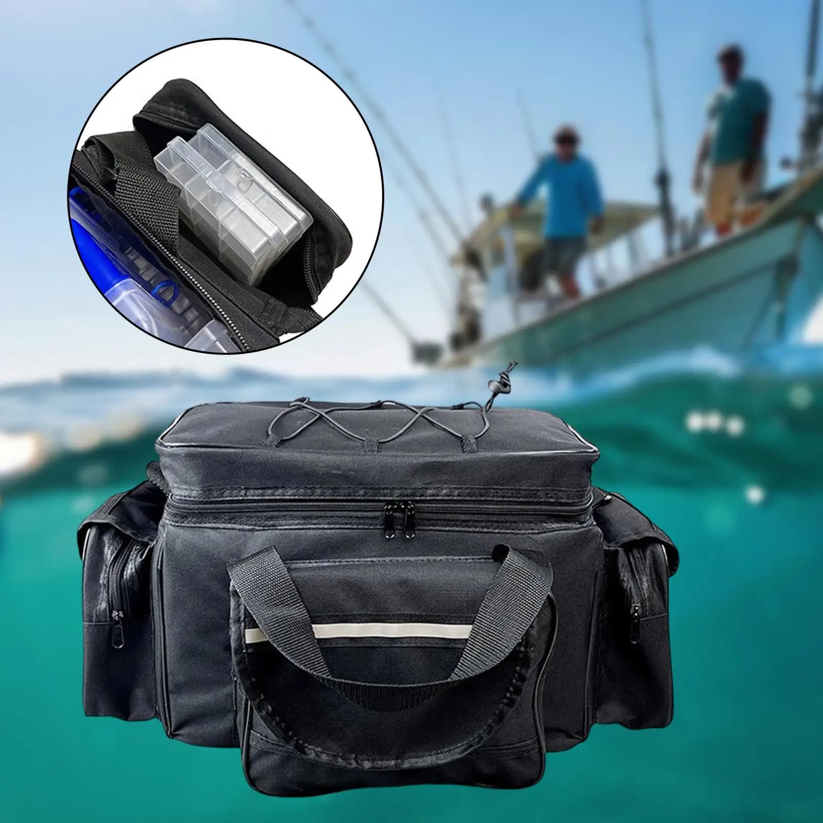 Anti-shocket Fishing Bag with Multipli Parts, Portatile Housing in Polyester for Fishing Rods