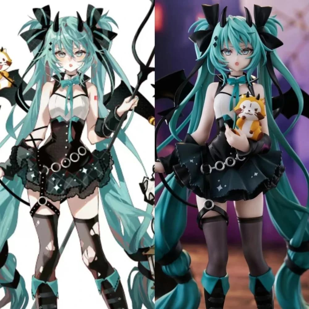 Anime 19CM Hatsune Miku Piccolo Diablesco Procione Kawaii Action Figure PVC Bambola Modellino Giocattolo Decorazione Scrivania Regali di Natale