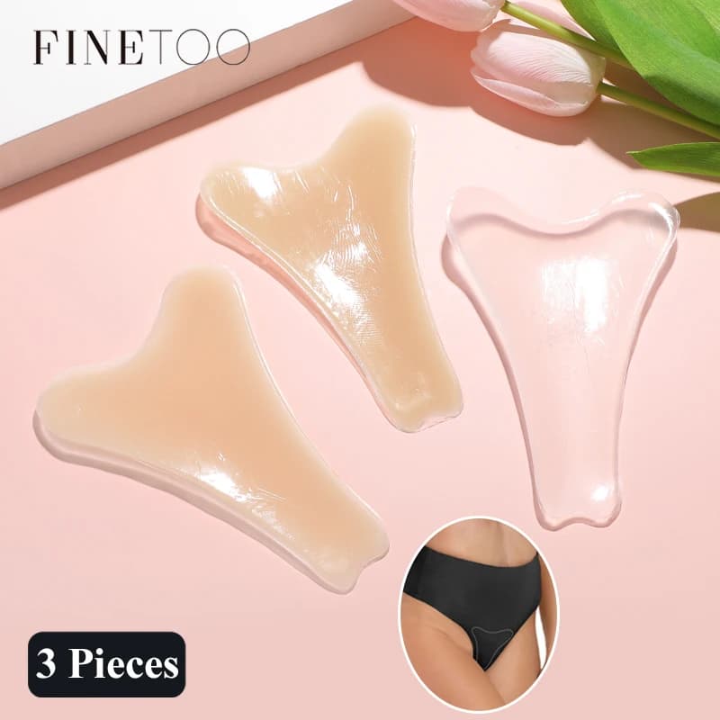 FINETOO 3 pcs Reusable In Silicone Camel Toe Corrector For Women Covering Female Lines Of Vagina Traceless Sticker Invisible Cover Pad