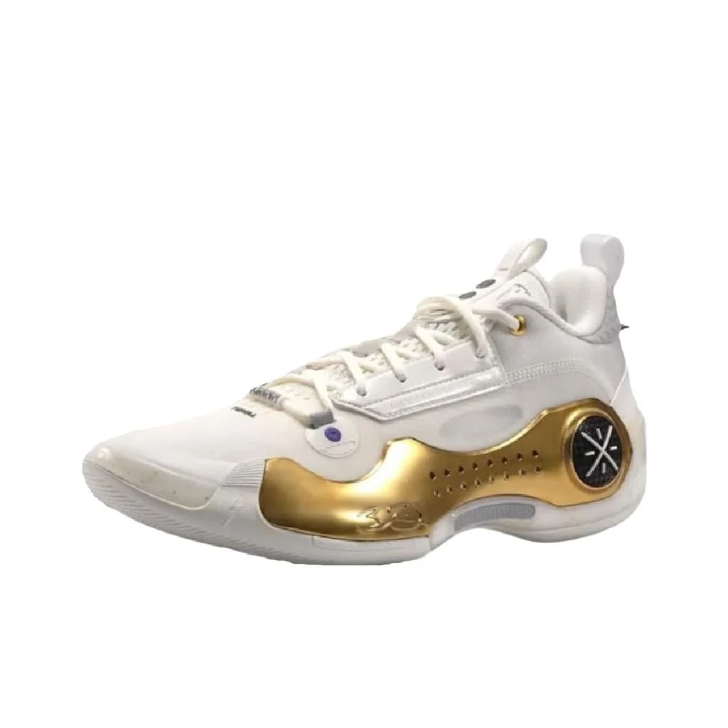 Li Ning WOW 10 Low top Basketball Shoes Men's White Gold ABAS083-34