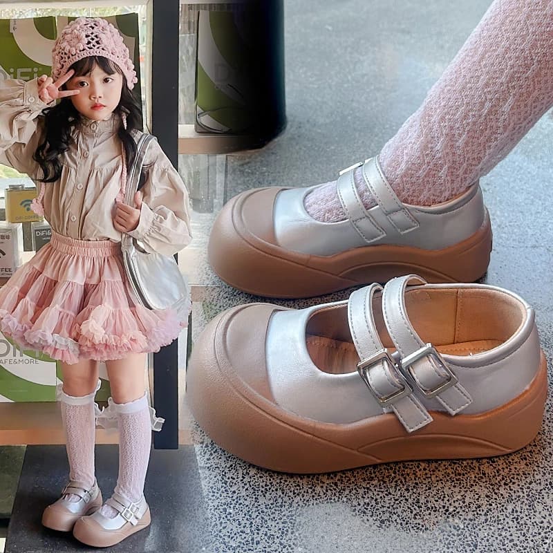 Spring 2026 New Children's Ugly Cute Big Head Leather Shoes Comfortable Soft Bottom Casual Fashionable Girls' Loafers 26-36