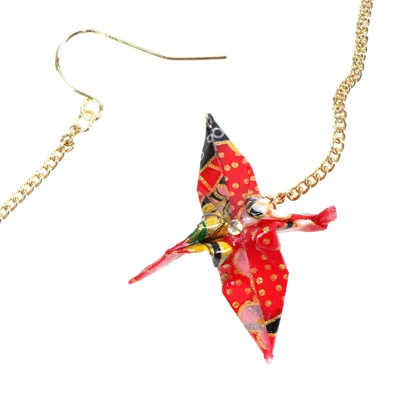 New Kranich Earrings Origami Miniblings Bird Cranes Faltkunst Senbazuru Paper