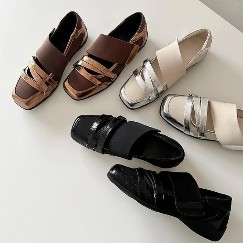 Nuove Scarpe da Donna, Mocassini Piatti in Pelle, Scarpe Casual alla Moda, Slip-on con Suola Spessa