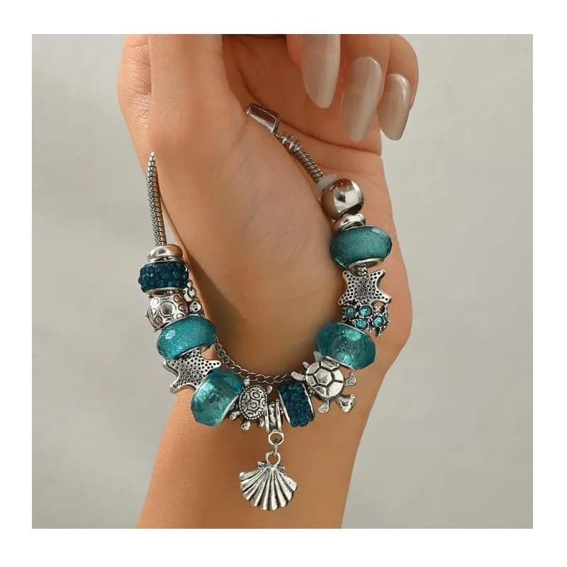 Bracciale Wind Lady, popolare modello con cristalli blu intarsiati, gioiello versatile.